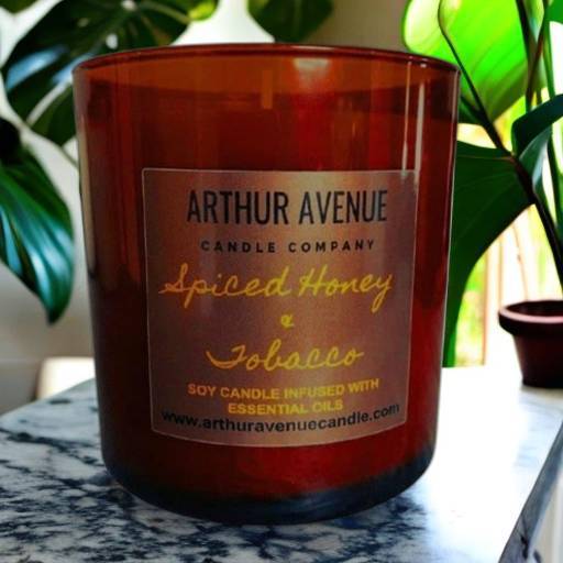tobacco candle bath and body works & Flower 3 wick Burns approximately 25 Wiley Body Candle | Santal