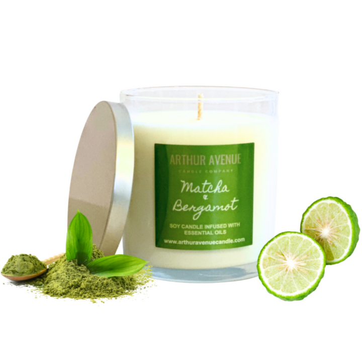 green tea and bergamot candles