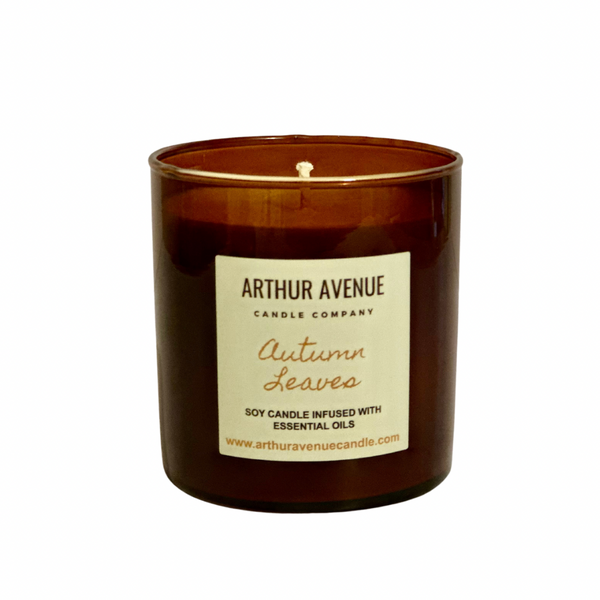autumn leaves candle, soy candle, single wick candle, fall scented candle