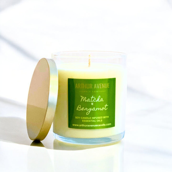 green tea and bergamot candle
