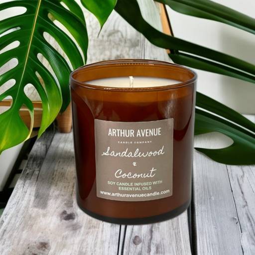 sandalwood cocnut soy single wick candle. Free from synthetic additives, dyes, phthalates, and petroleum. Organic cotton wicks.
